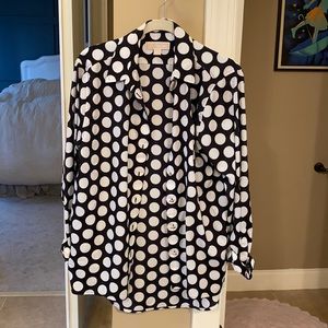 Michael Kors collar polka dot blouse